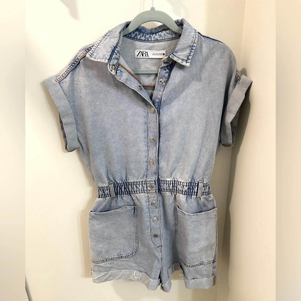 Zara Denim Romper